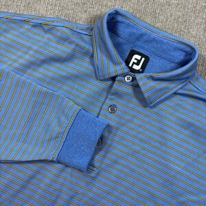 FootJoy x Titleist Blue Gold Long Sleeve Performance Polo Men's Size XL EUC